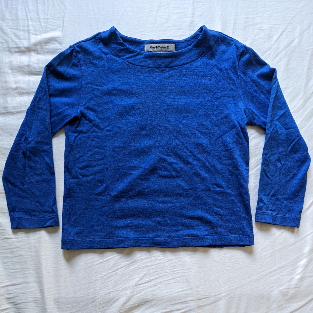 Vintage Wool Top Hino and Malee II Long Sleeve Round Neck Neiman Marcus Size P
